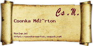 Csonka Márton névjegykártya