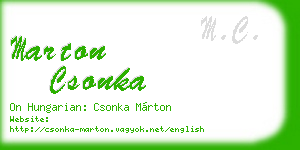 marton csonka business card